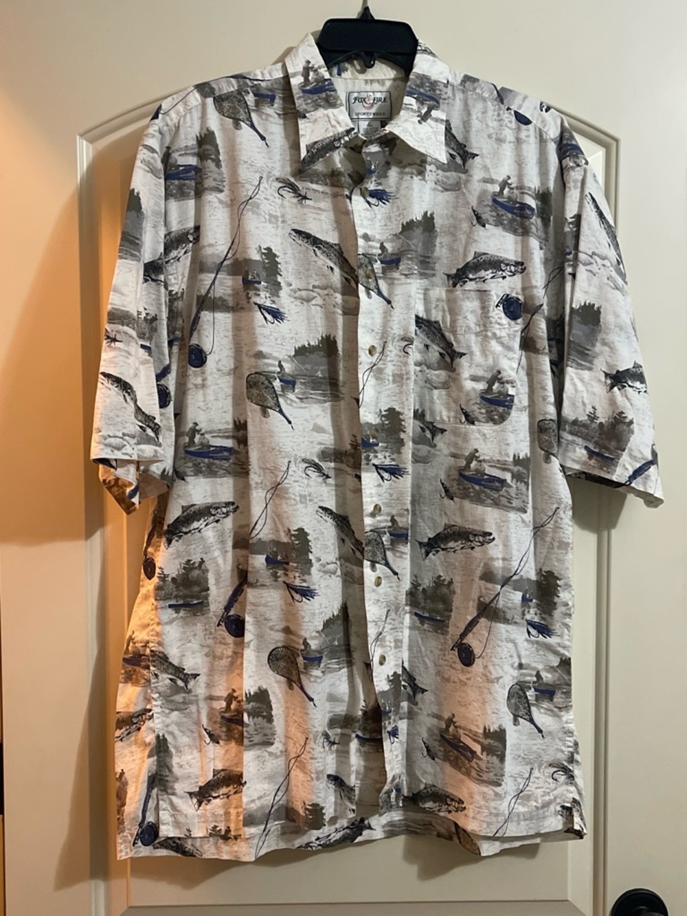 Fox Fire Men’s Short Sleeve Fishing Print Shirt XL Tall - Picture 5 of 8